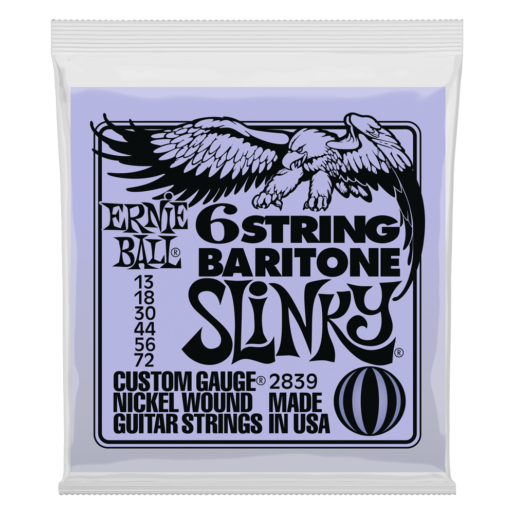 Ernie Ball Slinky 6-String W/ Small Ball End 29 5/8 Scale Baritone Guitar Strings - 13-72 Gauge - Poppa's Music