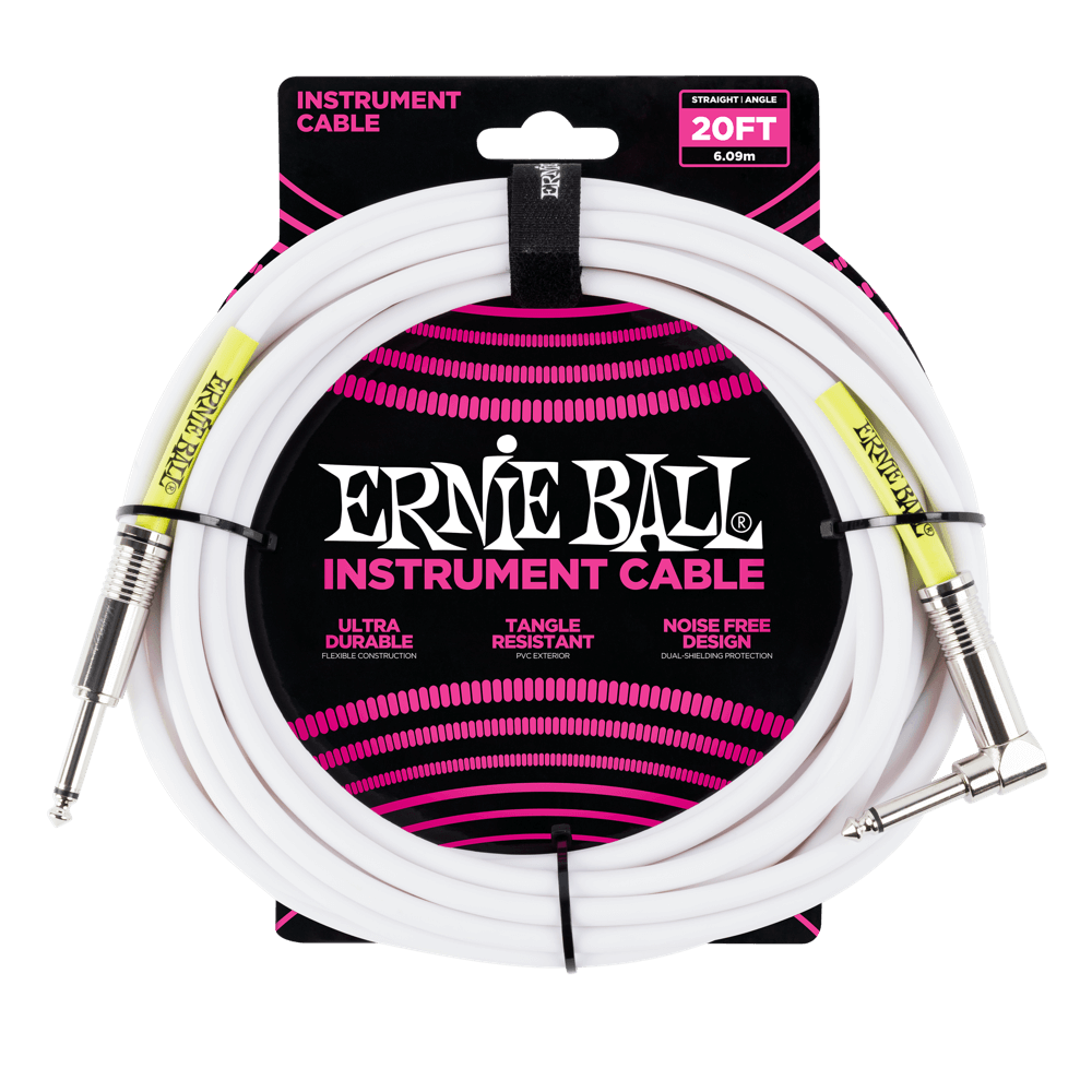 Ernie Ball 20' Straight / Angle Instrument Cable - P06047 - Poppa's Music