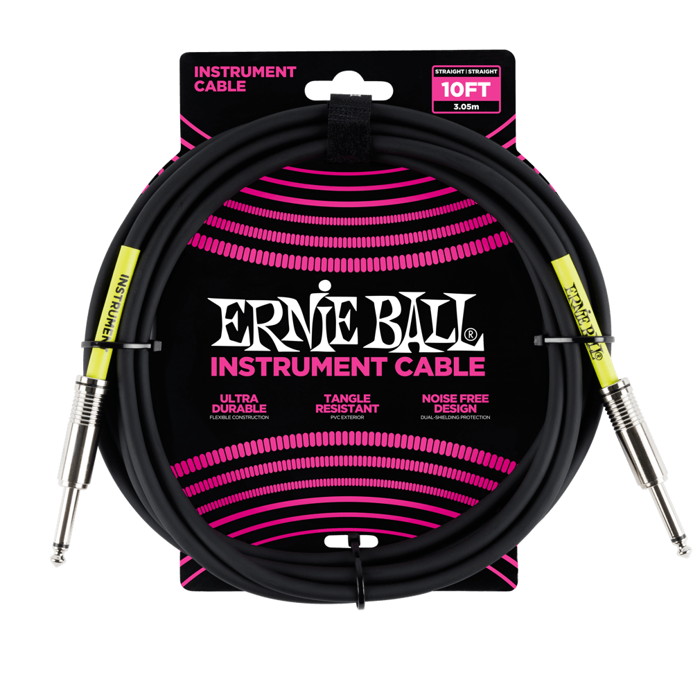 Ernie Ball 10' Straight / Straight Instrument Cable - P06048 - Poppa's Music