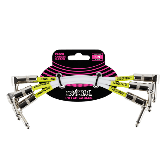 Ernie Ball 6" Angle / Angle Patch Cable 3-Pack - P06051 - Poppa's Music
