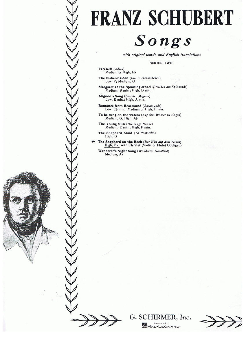 SHEPHERD ON THE ROCK (der Hirt auf dem Felsen), Op. 129 - FRANZ SCHUBERT / HL50283480 - Poppa's Music