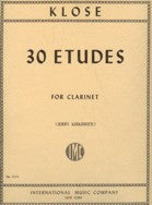 KLOSE 30 ETUDES FOR CLARINET - 3244 - Poppa's Music