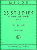 MILDE 25 STUDIES IN SCALES & CHORDS OP. 24 FOR BASSOON - 456 - Poppa's Music