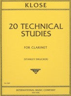 KLOSE 20 TECHNICAL STUDIES FOR CLARINET - 2587 - Poppa's Music