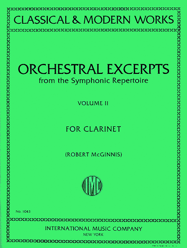 Orchestral Excerpts (From the Symphonic Repertoire), Volume 2 for Clarinet by Robert Mcginnis - Poppa's Music