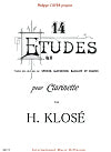 14 Etudes OP.18 For Clarinet - Klose - Poppa's Music