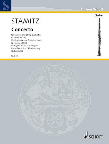 Concerto for Clarinet in B Flat for Clarinet & String Orchestra by Johann Stamitz - Poppa's Music