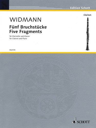 Five Fragments for Clarinet & Piano by J?Rg Widmann - Poppa's Music