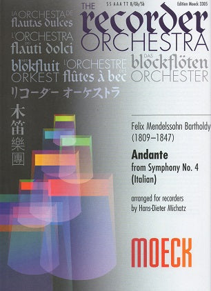 Moeck Book - Mendelssohn Bartholdy, Felix (1809 - 1847) ANDANTE, FROM SYMPHONY NO. 4 (ITALIAN) - Poppa's Music