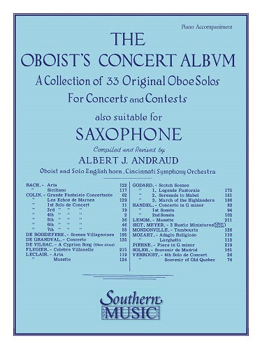 The Oboist's Concert Album by Albert Andraud - Piano Accompaniment Part - Poppa's Music