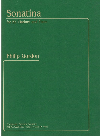 SONATINA FOR Bb CLARINET AND PIANO - PHILLIP GORDON - 1440-0035 - Poppa's Music