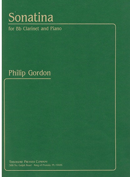SONATINA FOR Bb CLARINET AND PIANO - PHILLIP GORDON - 1440-0035 - Poppa's Music 