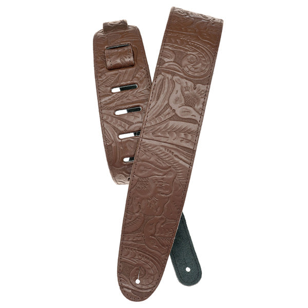 D'addario Planet Waves - Embossed Leather Guitar Strap - Poppa's Music