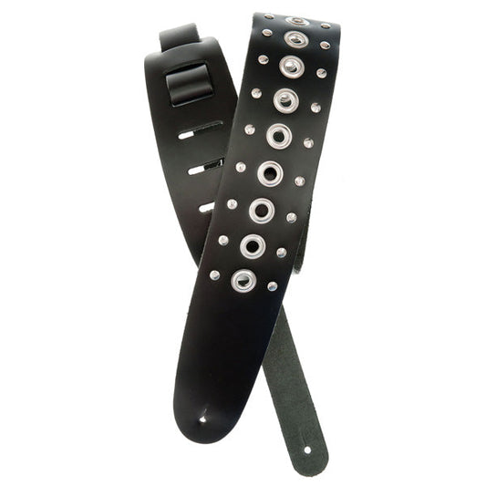 D'addario Planet Waves - Metal COLLECTION: Leather Guitar Strap - Grommet 1 - Poppa's Music 