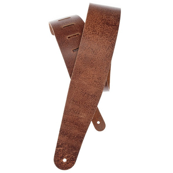 D'addario Planet Waves - Blasted Leather Guitar Strap (WITH Optional Brass RIVETS) - Poppa's Music