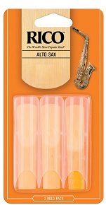 Rico by D'addario Alto Saxophone Reeds Unfiled - 3 Pack - Poppa's Music