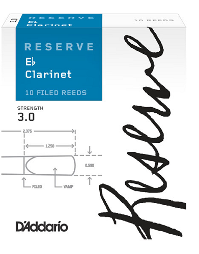 D'Addario Reserve Eb Clarinet Reeds Filed - 10 Per Box - Poppa's Music