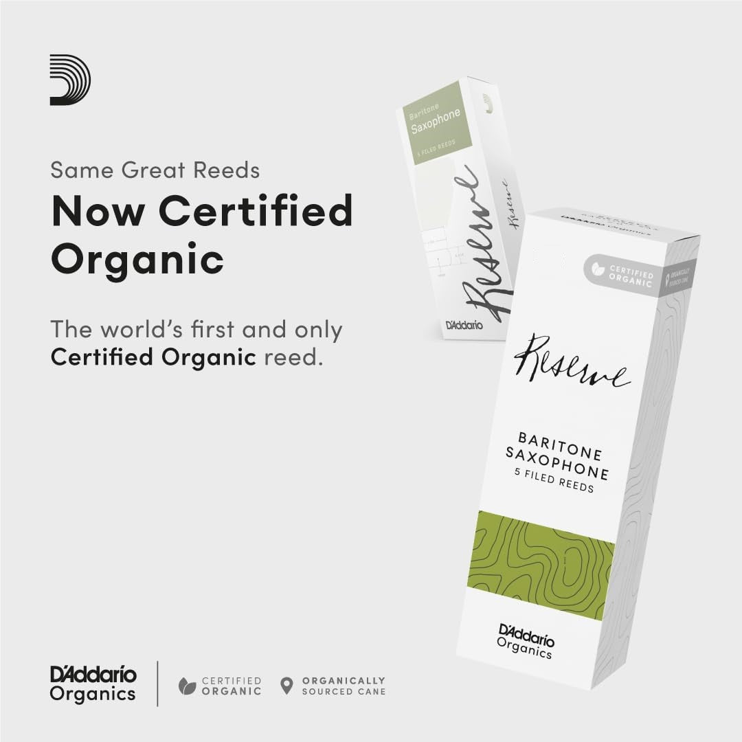 D'Addario Organic Reserve Baritone Saxophone Reeds - 5 Per Box - Poppa's Music