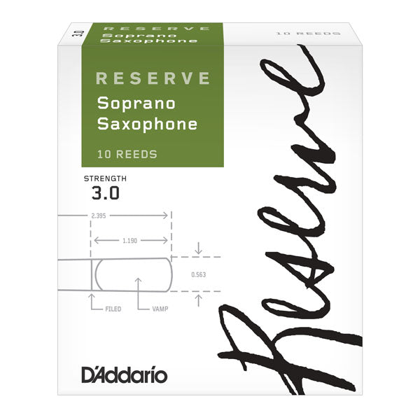 D'Addario Reserve Soprano Saxophone Reeds Filed - 10 Per Box - Poppa's Music