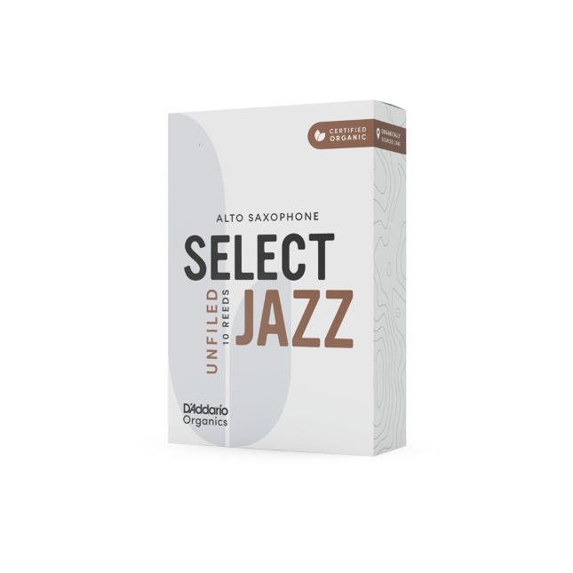 D'Addario Organic Select Jazz Unfiled Alto Saxophone Reeds - 10 Per Box - Poppa's Music