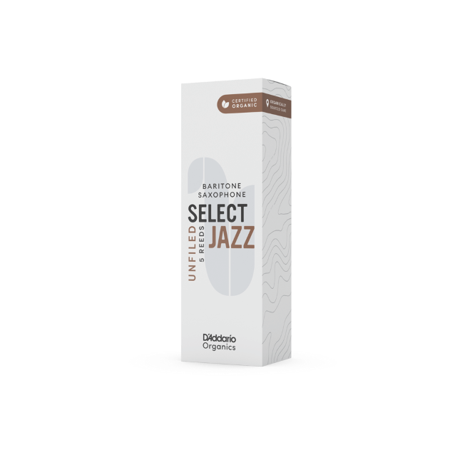 D'Addario Organic Select Jazz Unfiled Baritone Saxophone Reeds - 5 Per Box - Poppa's Music