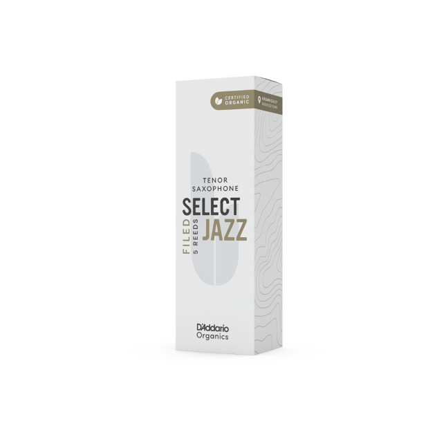 D'Addario Organic Select Jazz Filed Tenor Saxophone Reeds - 5 Per Box - Poppa's Music