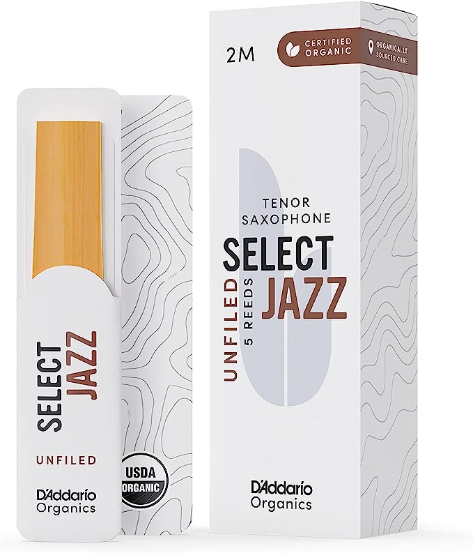 D'Addario Organic Select Jazz Unfiled Tenor Saxophone Reeds - 5 Per Box - Poppa's Music 