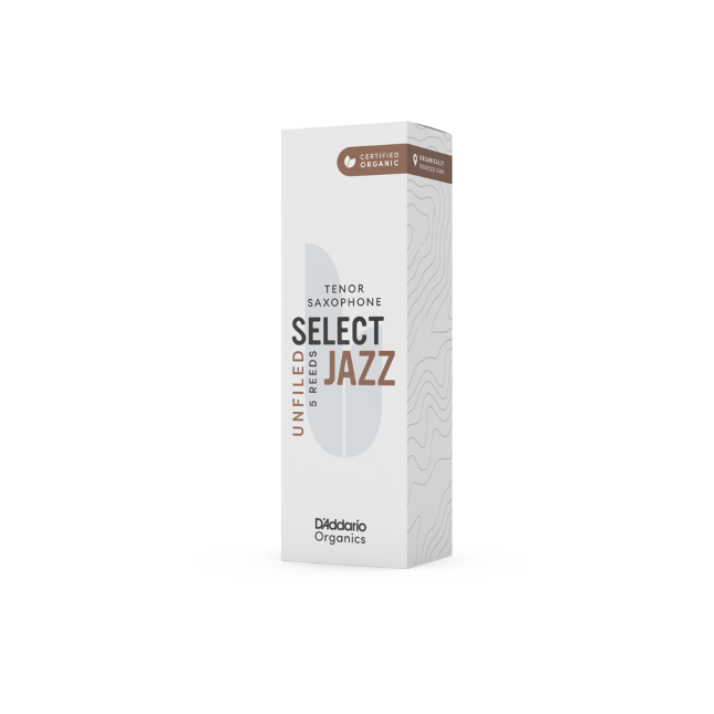 D'Addario Organic Select Jazz Unfiled Tenor Saxophone Reeds - 5 Per Box - Poppa's Music