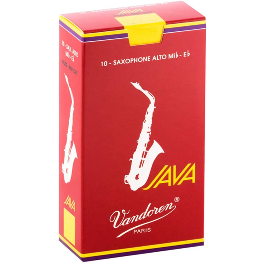 Vandoren Alto Sax Java Red Reeds -10 Per Box - Poppa's Music 