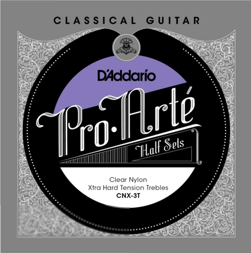 D'addario Pro-Arte Clear Nylon Treble, Extra Hard Tension Half Set Classical Guitar Strings - Poppa's Music