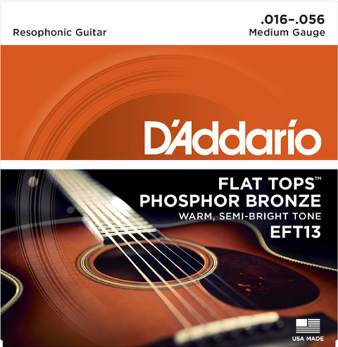 D'addario Flat Tops, Medium, 16-56 Resphonic Guitar Strings - Poppa's Music