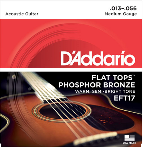 D'addario Flat Tops, Medium, 13-56 Acoustic Guitar Strings - Poppa's Music 