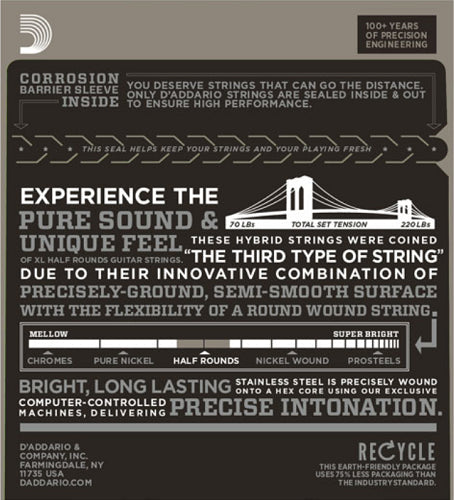 D'addario Half Rounds, Super Light, 9-42 Electric Guitar Strings - Poppa's Music