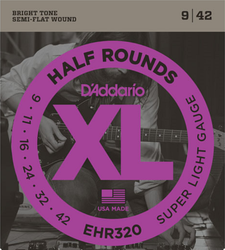 D'addario Half Rounds, Super Light, 9-42 Electric Guitar Strings - Poppa's Music