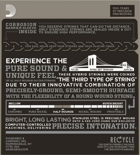 D'addario Half Rounds, Medium, 11-49 Electric Guitar Strings - Poppa's Music