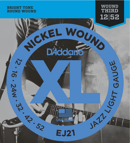 D'addario Nickel Wound, Jazz Light, 12-52 Electric Guitar Strings - Poppa's Music