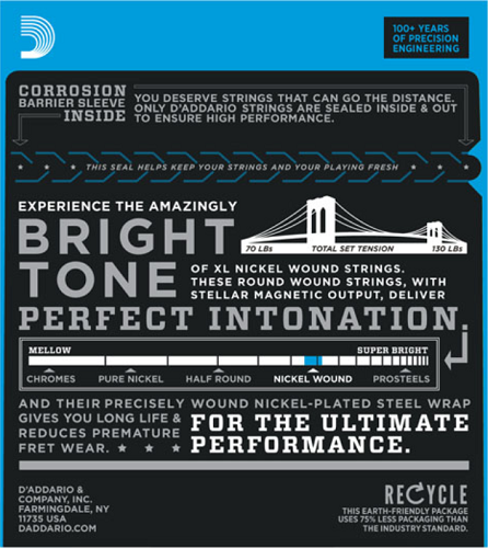 D'addario Nickel Wound, Jazz Light, 12-52 Electric Guitar Strings - Poppa's Music