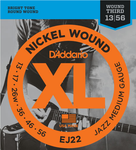 D'addario Nickel Wound, Jazz Medium, 13-56, Electric Guitar Strings - Poppa's Music