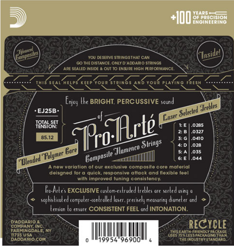 D'addario Pro-Arte Black Nylon Composite Flamenco Guitar Strings - Poppa's Music