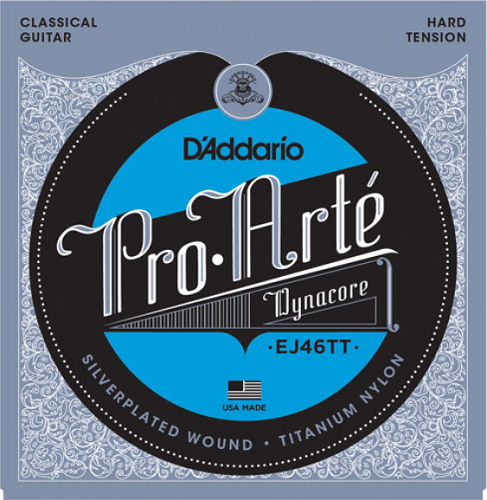 D'Addario ProArte Dynacore Classical Guitar Strings, Titanium Trebles, Hard Tension - EJ46TT - Poppa's Music