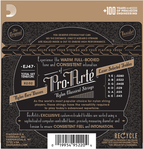 D'addario 80/20 Bronze Pro-Arte Nylon, Normal Tension Classical Guitar Strings - Poppa's Music