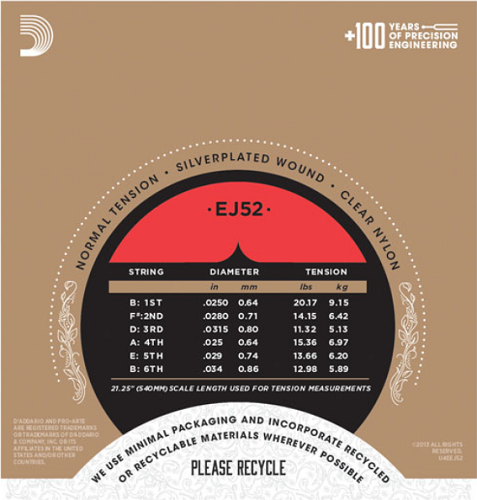 D'addario Pro-Arte Normal Tension Alto Gutiar Strings - Poppa's Music