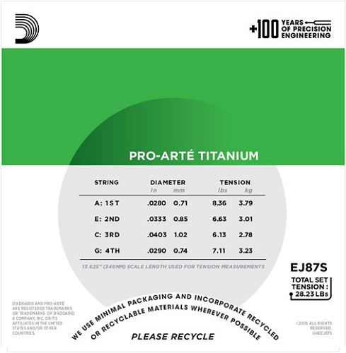 D'addario TITANIUM, Soprano Ukulele Strings - Poppa's Music