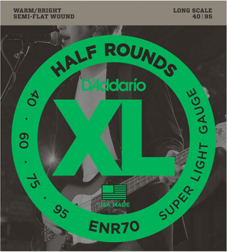 D'addario Half Rounds, Super Light, Long Scale, 40-95 Bass Guitar Strings - Poppa's Music