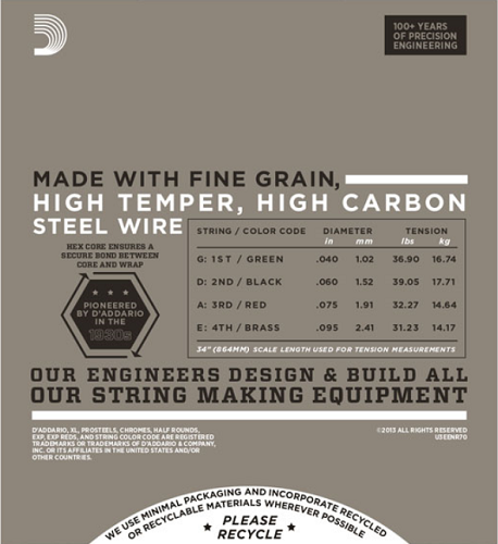 D'addario Half Rounds, Super Light, Long Scale, 40-95 Bass Guitar Strings - Poppa's Music