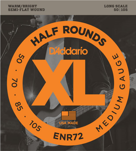 D'addario Half Round, Medium, Long Scale, 50-105 Bass Guitar Strings - Poppa's Music
