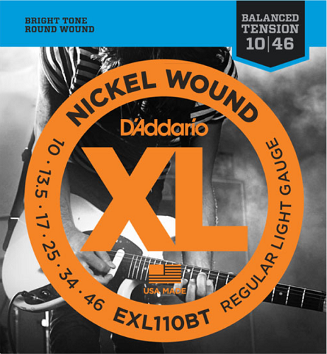 D'Addario Nickel Wound, Balanced Tension, Regular Light, 10-46 Electric Guitar String - EXL110BT - Poppa's Music