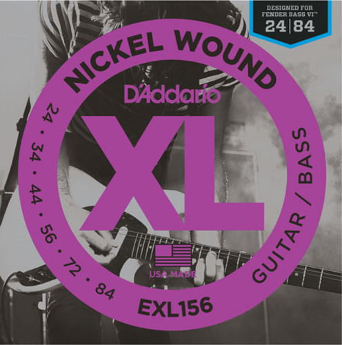 D'addario XL Nickel Round Wound, Fender Bass VI, 24-84 Electric Guitar Strings - Poppa's Music