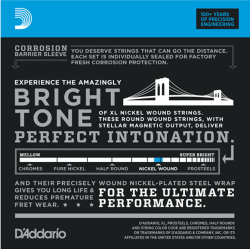 D'Addario Nickel Wound 12-String, Light, 18-45 Bass Guitar Strings EXL170-12 - Poppa's Music