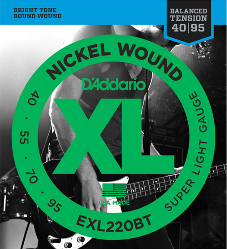 D'addario Nickel Wound, Balanced Tension Super Light, 40-95 Bass Guitar Strings - Poppa's Music
